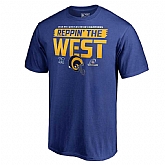 Men's Rams Blue 2018 NFL Playoffs Reppin' The West T-Shirt,baseball caps,new era cap wholesale,wholesale hats